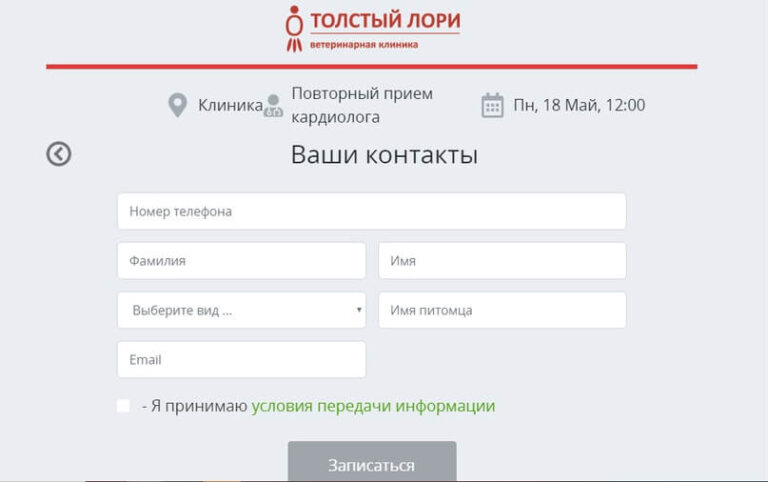 Запись в ветклинику